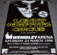 LENNY KRAVITZ SUPERB CONCERT POSTER SATURDAY 23rd MARCH 1996 WEMBLEY STADIUM UK  
