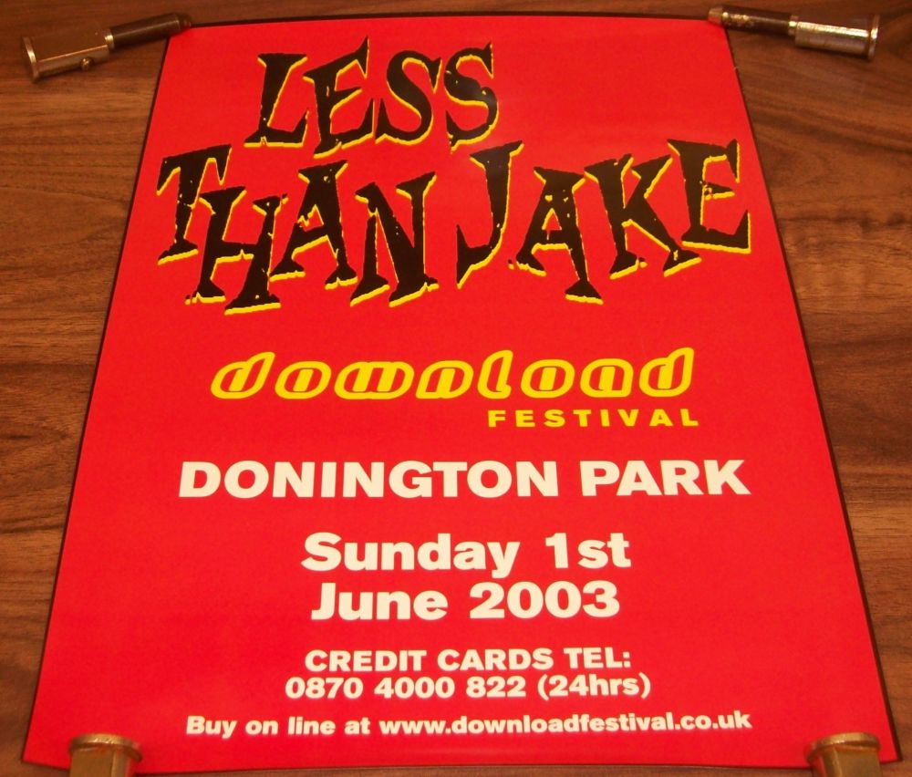 LESS THAN JAKE SUNDAY 1st JUNE 2003 DONNINGTON PARK DOWNLOAD FESTIVAL POSTE