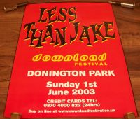 LESS THAN JAKE SUNDAY 1st JUNE 2003 DONNINGTON PARK DOWNLOAD FESTIVAL POSTER