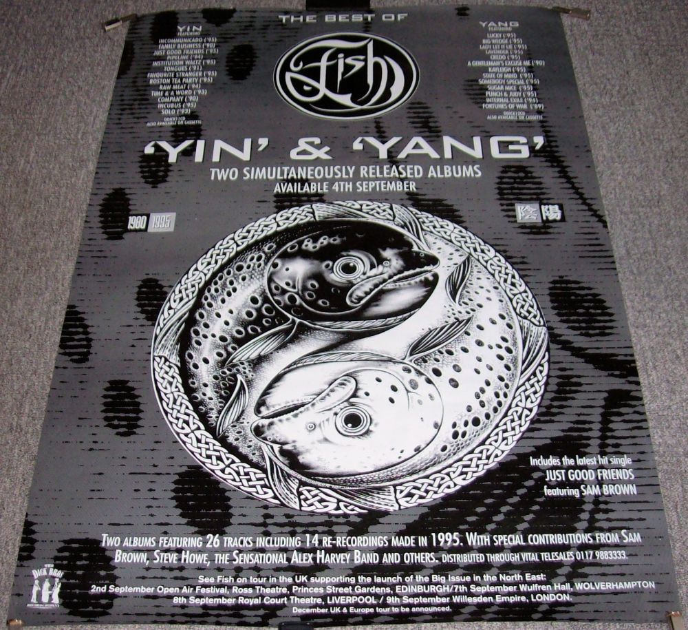MARILLION FISH RECORD COMPANY PROMO/TOUR POSTER FOR 2 X ALBUMS 'YIN & YANG'