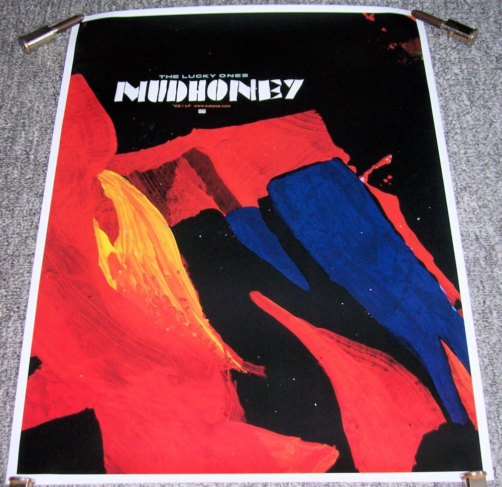 MUDHONEY STUNNING UK RECORD COMPANY PROMO POSTER ‘THE LUCKY ONE’S’ ALBUM IN