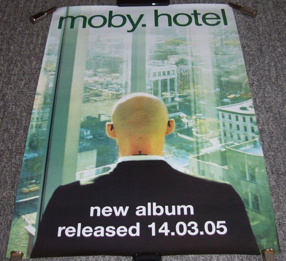 MOBY STUNNING RARE U.K. RECORD COMPANY PROMO POSTER FOR THE ALBUM 