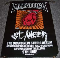 METALLICA U.K. RECORD COMPANY PROMO POSTER FOR THE ALBUM "ST. ANGER" IN 2003