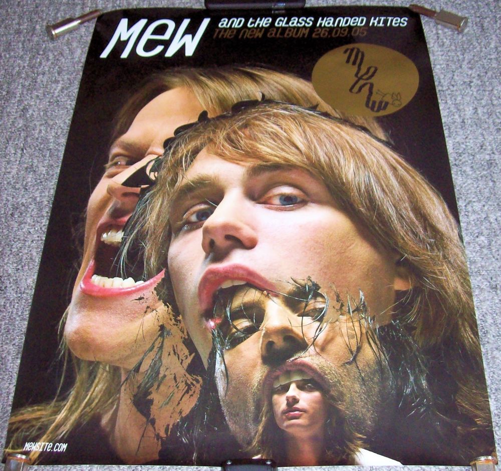 MEW ROCK SUPERB RARE UK RECORD COMPANY PROMO POSTER FOR 