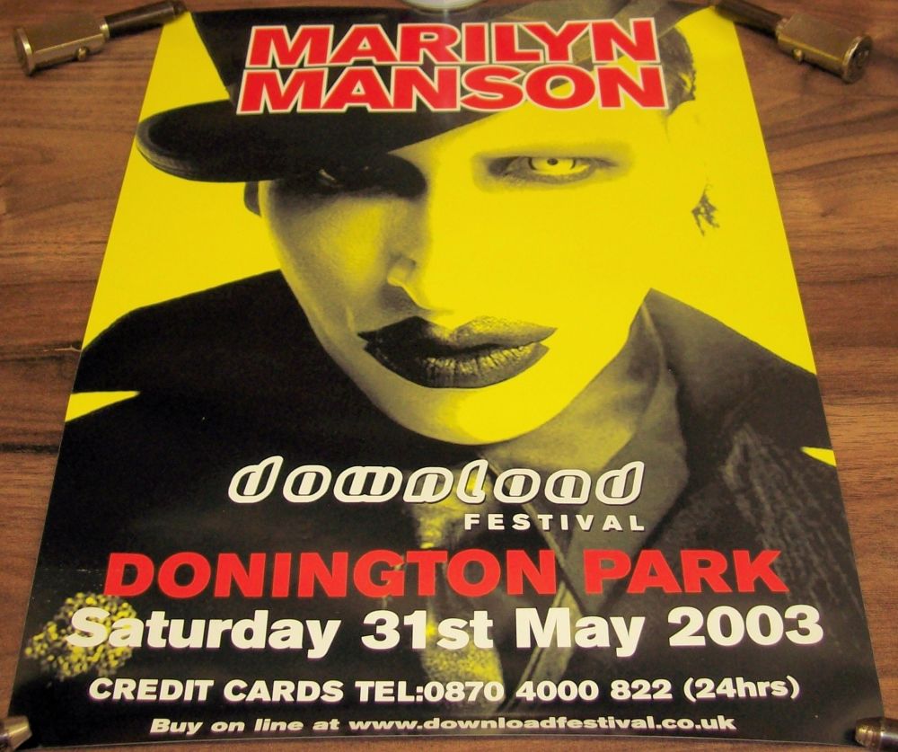 MARILYN MANSON DONINGTON PARK SATURDAY 31st MAY 2003 DOWNLOAD FESTIVAL POST