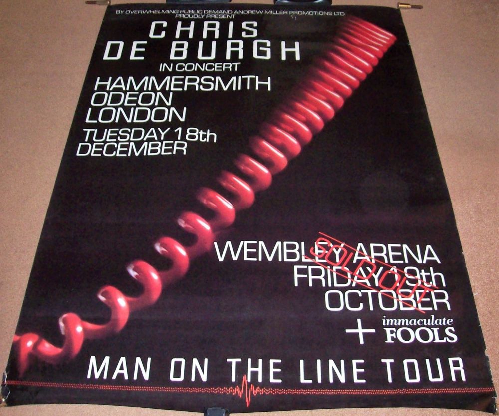 CHRIS DE BURGH CONCERTS POSTER HAMMERSMITH & WEMBLEY OCT 19th & DEC 18th 19