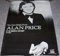 ALAN PRICE SUPERB UK RECORD COMPANY PROMO POSTER "I'VE BEEN HURT" SINGLE IN 1977
