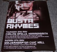BUSTA RHYMES CONCERTS POSTER HAMMERSMITH AND WOLVERHAMPTON MAY 2002