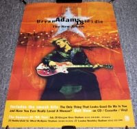 BRYAN ADAMS RARE U.K. RECORD COMPANY PROMO AND TOUR POSTER "18 TILL I DIE" 1996