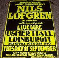 NILS LOFGREN CONCERT POSTER USHER HALL EDINBURGH TUESDAY 11th SEPTEMBER IN 1979