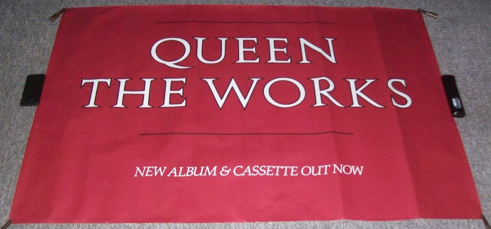 QUEEN STUNNING U.K. RECORD COMPANY LARGE PROMO POSTER FOR 'THE WORKS' ALBUM