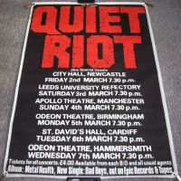 QUIET RIOT HEAVY GLAM ABSOLUTELY STUNNING AND RARE LARGE 1983 U.K. TOUR POSTER