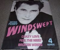 ROXY MUSIC BRYAN FERRY U.K. REC COM PROMO POSTER 'WINDSWEPT' 4-TRACK SINGLE 1985