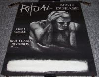 RITUAL SUPERB RARE U.K. RECORD COMPANY PROMO POSTER ‘MIND DISEASE’ SINGLE 1982