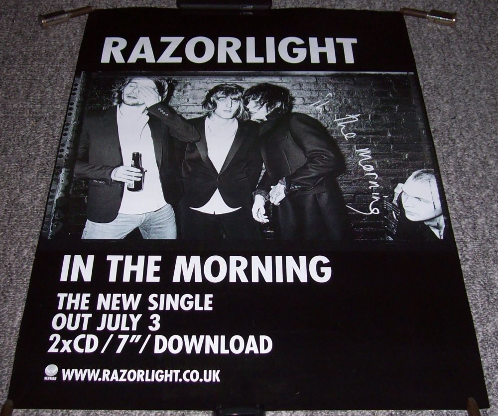 RAZORLIGHT UK REC COM PROMO POSTER ‘RAZORLIGHT’ LP ‘IN THE MORNING’ SINGLE 