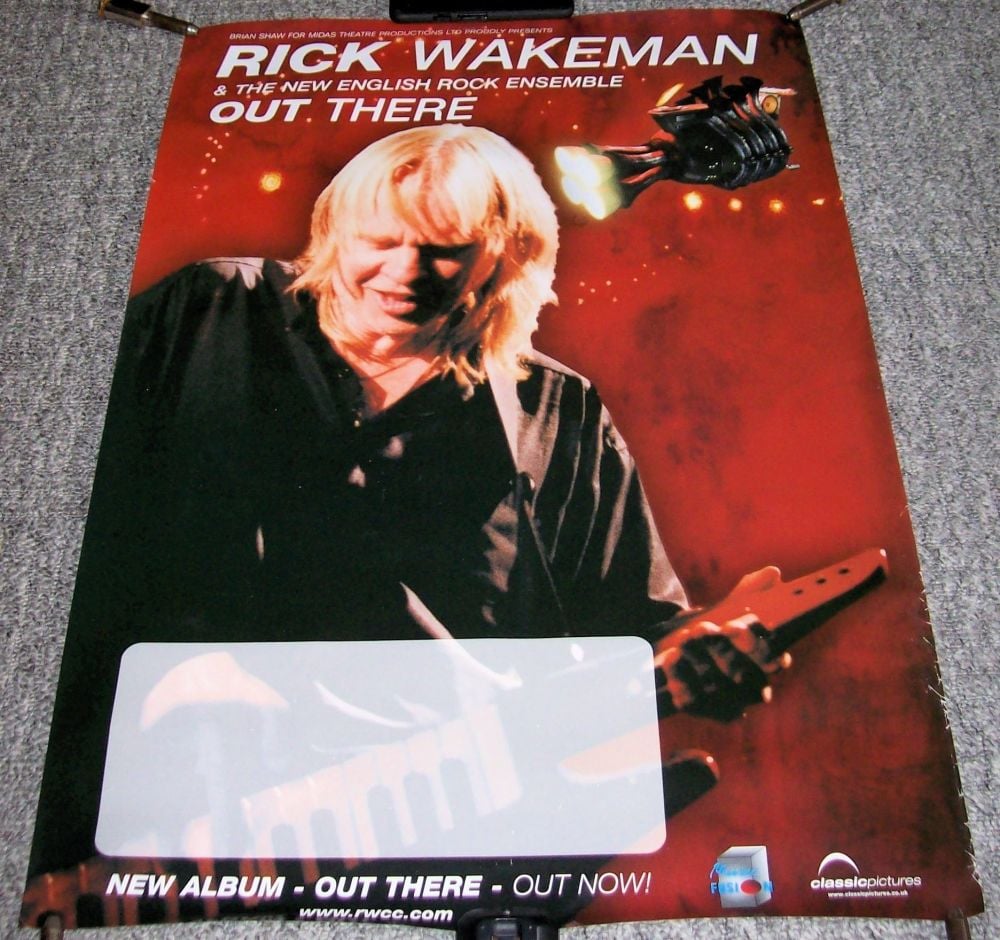 RICK WAKEMAN STUNNING TOUR BLANK POSTER FOR THE 'OUT THERE' U.K. TOUR IN 20