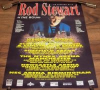 ROD STEWART STUNNING RARE 'IN THE ROUND' U.K. TOUR POSTER IN 1995