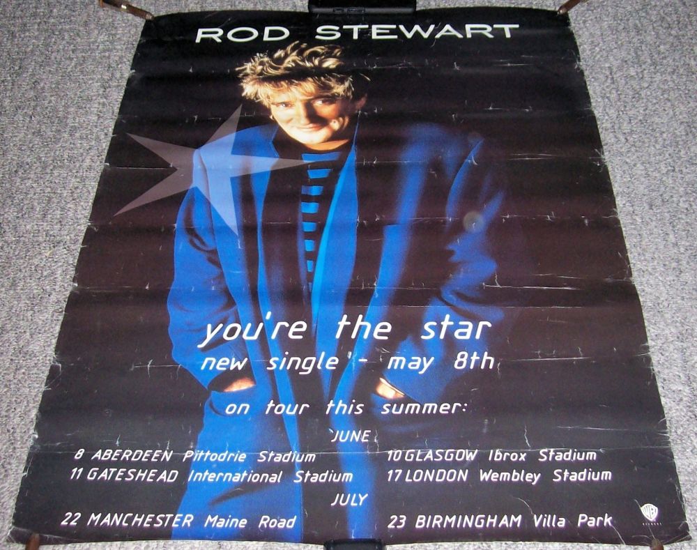 ROD STEWART UK RECORD COMPANY PROMO POSTER 