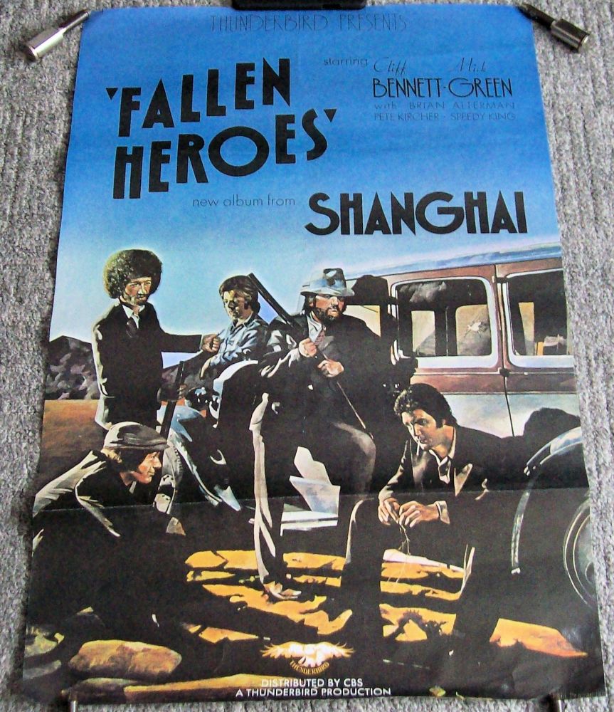 SHANGHAI STUNNING U.K. RECORD COMPANY PROMO POSTER 'FALLEN HEROES' ALBUM IN