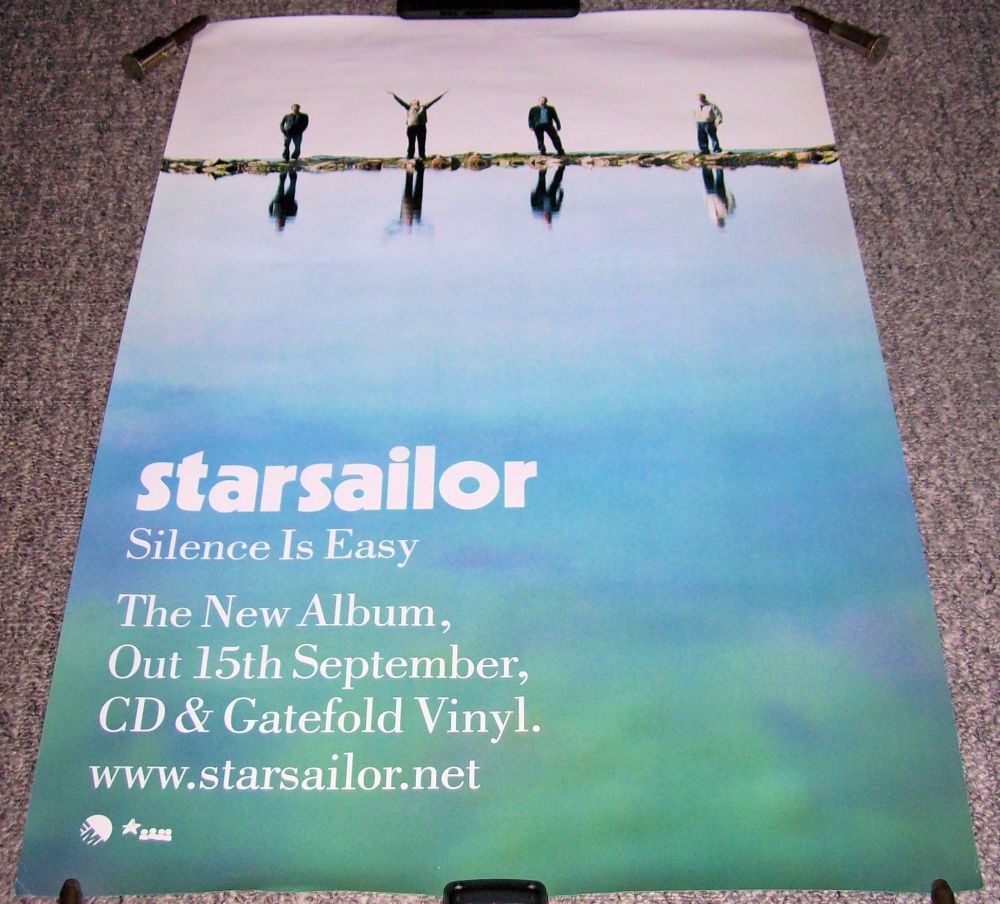 STARSAILOR SUPERB U.K. RECORD COMPANY PROMO POSTER 'SILENCE IS EASY' ALBUM 