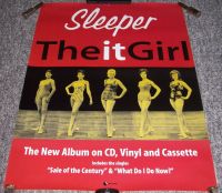 SLEEPER STUNNING RARE U.K. RECORD COMPANY PROMO POSTER ‘THE IT GIRL' ALBUM 1996