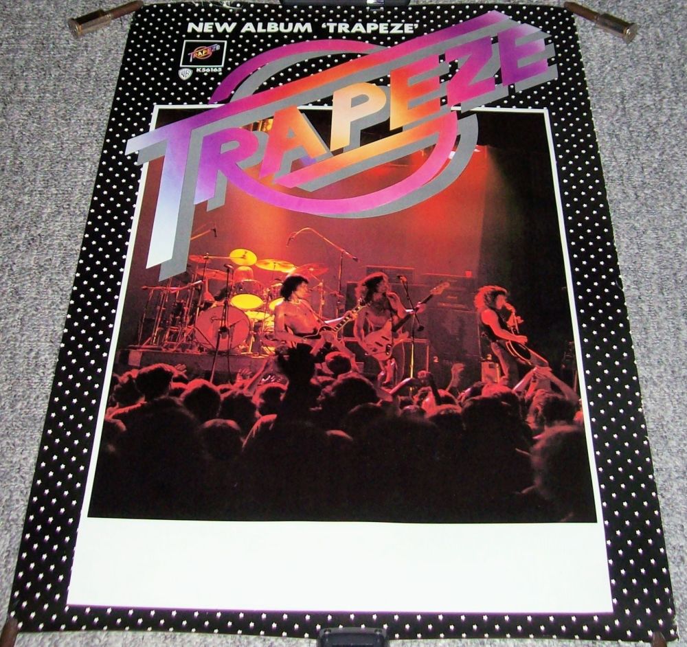 TRAPEZE STUNNING RARE 1976 U.K. RECORD COMPANY PROMO POSTER FOR 