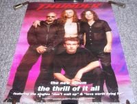 THUNDER RARE U.K. RECORD COMPANY PROMO POSTER "THE THRILL OF IT ALL" ALBUM 1997