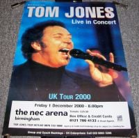 TOM JONES SUPERB CONCERT POSTER FRIDAY 1st DECEMBER 2000 N.E.C. ARENA BIRMINGHAM