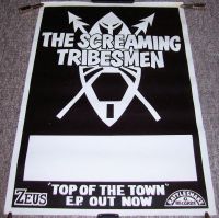 THE SCREAMING TRIBESMEN STUNNING 'TOP OF THE TOWN' UK TOUR BLANK POSTER 1986-87