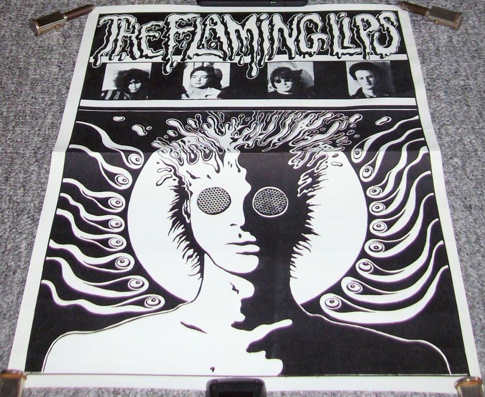 THE FLAMING LIPS ABSOLUTELY STUNNING RARE PROMO POSTER FOR THE 1986 TOUR OF