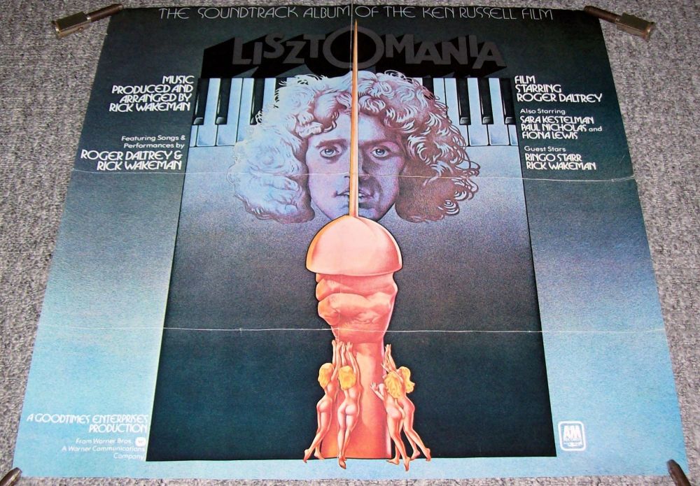 THE WHO-ROGER DALTREY UK REC COM PROMO POSTER ‘LISZTOMANIA’ SOUNDTRACK ALBU