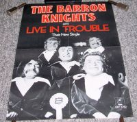 THE BARRON KNIGHTS UK RECORD COMPANY PROMO POSTER "LIVE IN TROUBLE" SINGLE 1977