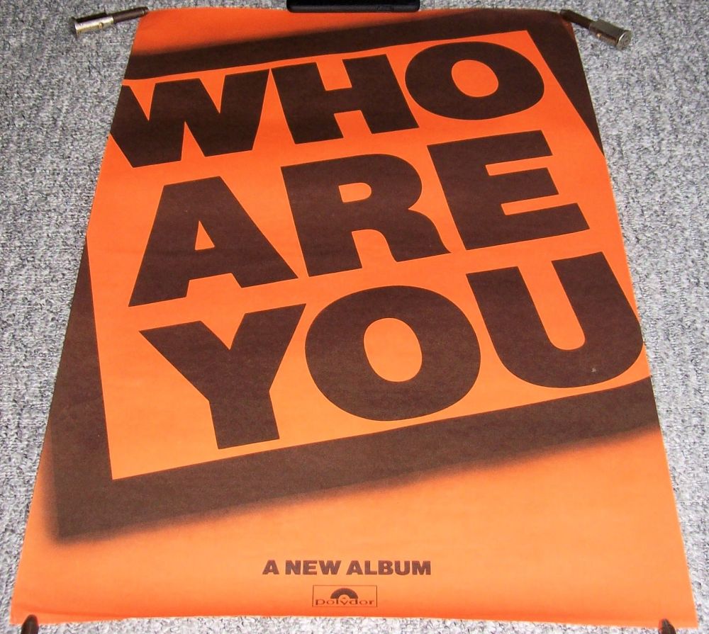 THE WHO STUNNING RARE U.K. RECORD COMPANY PROMO POSTER 'WHO ARE YOU' ALBUM 