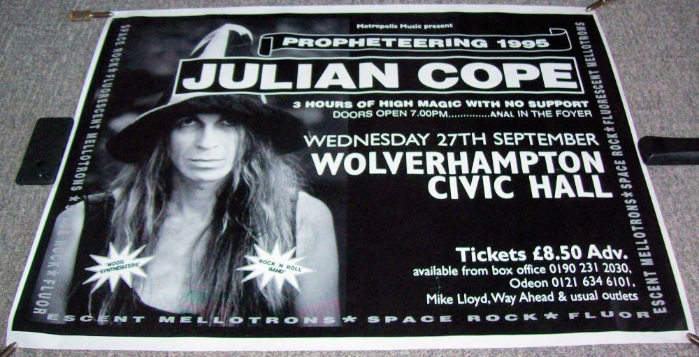 THE TEARDROP EXPLODES-JULIAN COPE CONCERT POSTER WED 27th SEPT 1995 CIVIC H