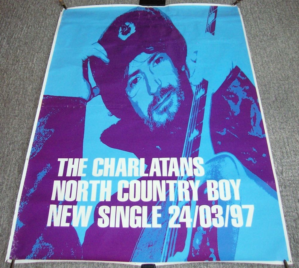 THE CHARLATANS U.K. RECORD COMPANY PROMO POSTER 'NORTH COUNTRY BOY' SINGLE 