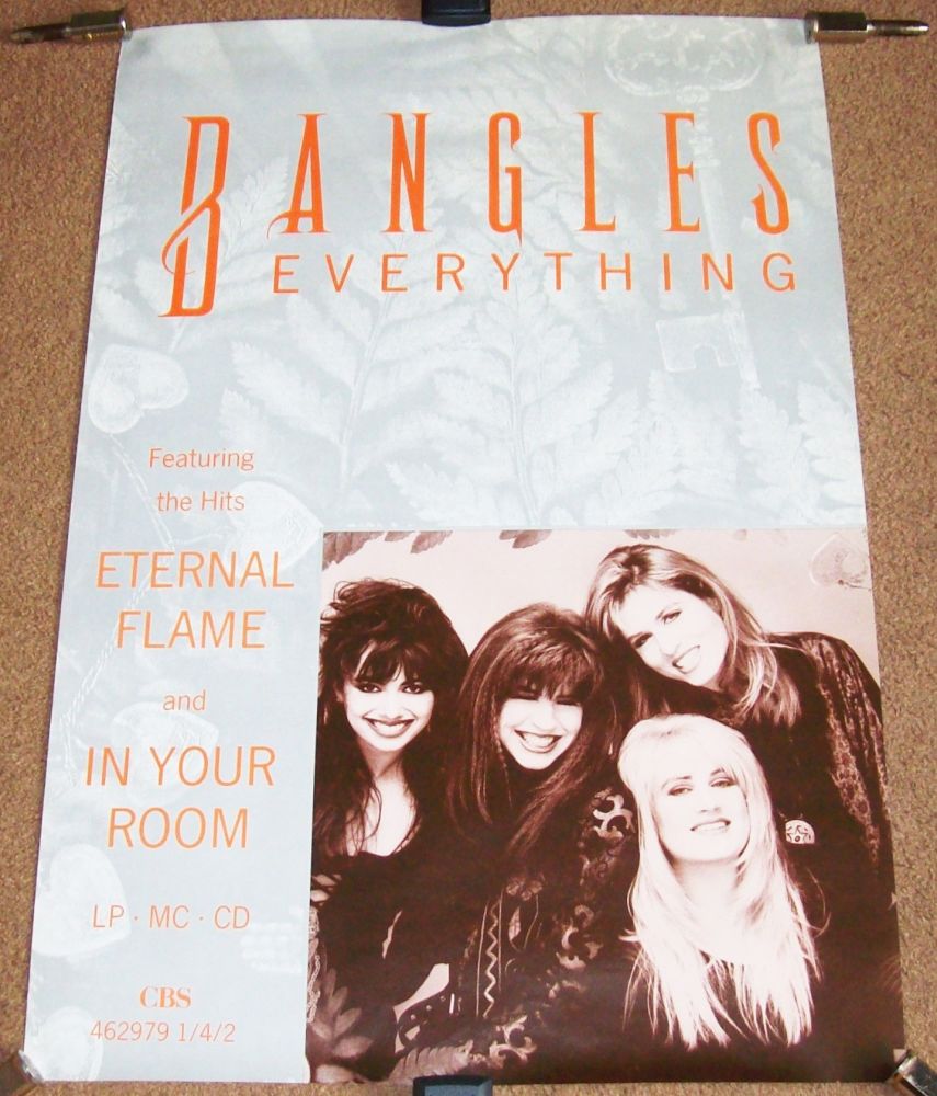 THE BANGLES STUNNING RARE UK RECORD COMPANY PROMO POSTER 'EVERYTHING' ALBUM