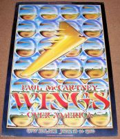 THE BEATLES 'WINGS OVER AMERICA' CONCERTS POSTER JUNE 13th&14th 1976 COW PALACE