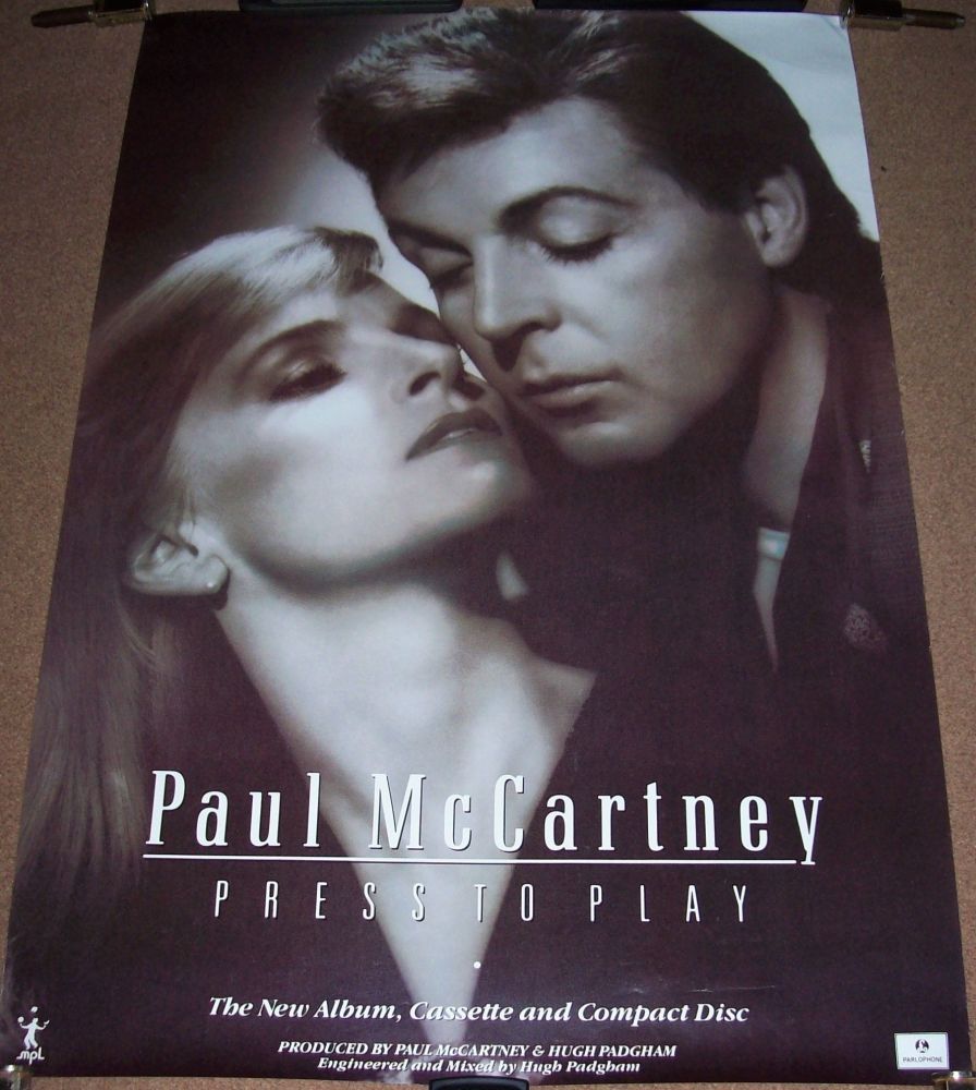 THE BEATLES PAUL McCARTNEY U.K. REC COM PROMO POSTER 'PRESS TO PLAY' ALBUM 