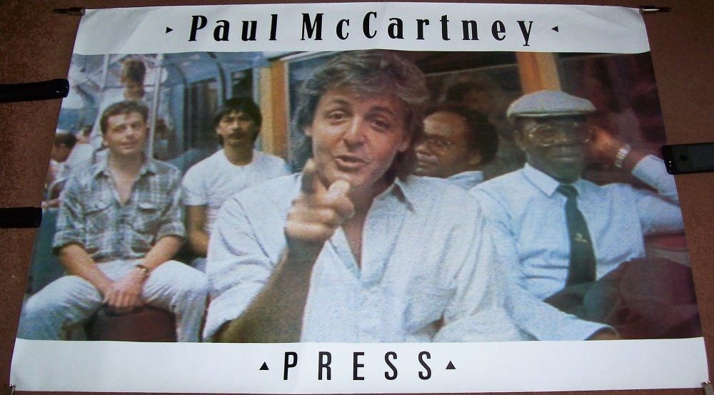 THE BEATLES PAUL McCARTNEY U.K. RECORD COMPANY PROMO POSTER 'PRESS' SINGLE 