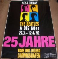 THE BEATLES RARE 1992 LUDVIGSHAFEN GERMANY SUBWAY SIZED CONVENTION PROMO POSTER