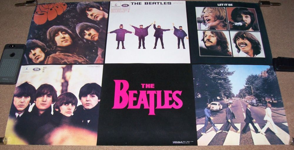 THE BEATLES STUNNING AND RARE PROMOTIONAL ALBUMS POSTER FROM RUSSIA IN 1990