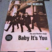 THE BEATLES SUPERB U.K. RECORD COMPANY PROMO POSTER 'BABY IT'S YOU' SINGLE 1995