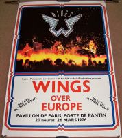 THE BEATLES WINGS RARE CONCERT POSTER 26th MARCH 1976 PAVILLON DE PARIS FRANCE 