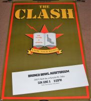 THE CLASH RARE CONCERT POSTER BRONCO BOWL AUDITORIUM DALLAS SUNDAY 6th JUNE 1982