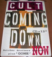 THE CULT SUPERB LARGE U.K. RECORD COMPANY PROMO POSTER 'COMING DOWN' SINGLE 1994