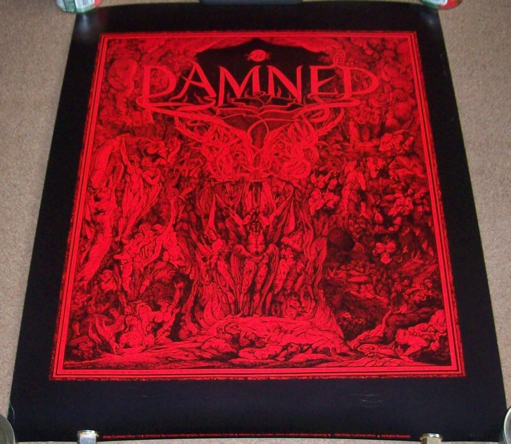 THE DAMNED ABSOLUTELY STUNNING AND RARE 1986 U.S. PROMO LITHOGRAPH PRINT PO