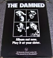 THE DAMNED RARE UK REC COM PROMO POSTER DEBUT ALBUM 'DAMNED DAMNED DAMNED' 1977