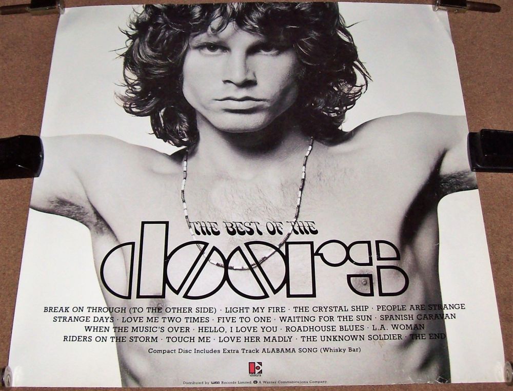 THE DOORS STUNNING RARE UK RECORD COMPANY PROMO POSTER 'THE BEST OF' ALBUM 