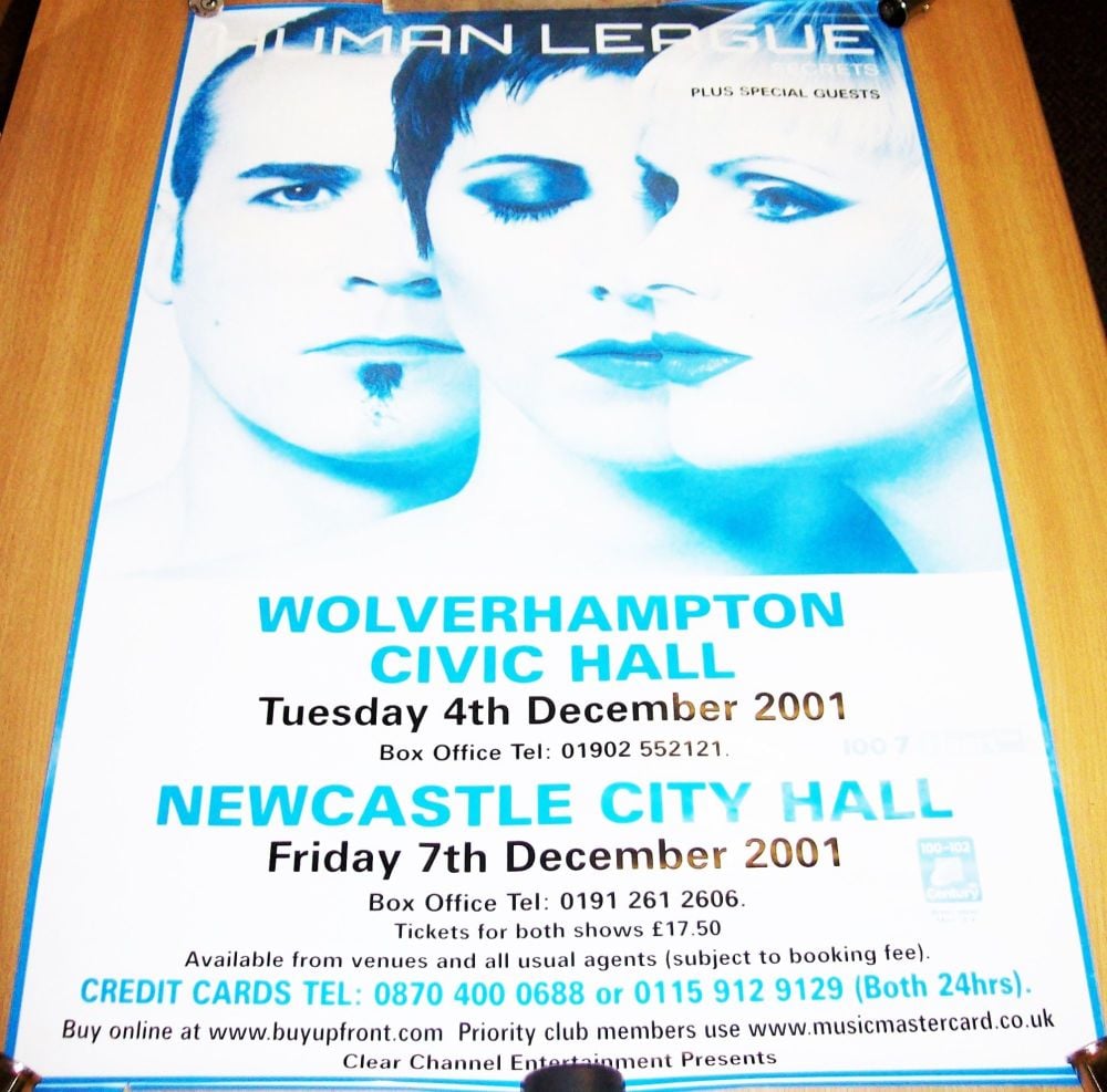 THE HUMAN LEAGUE SUPERB WOLVERHAMPTON & NEWCASTLE DECEMBER 2001 CONCERTS PO