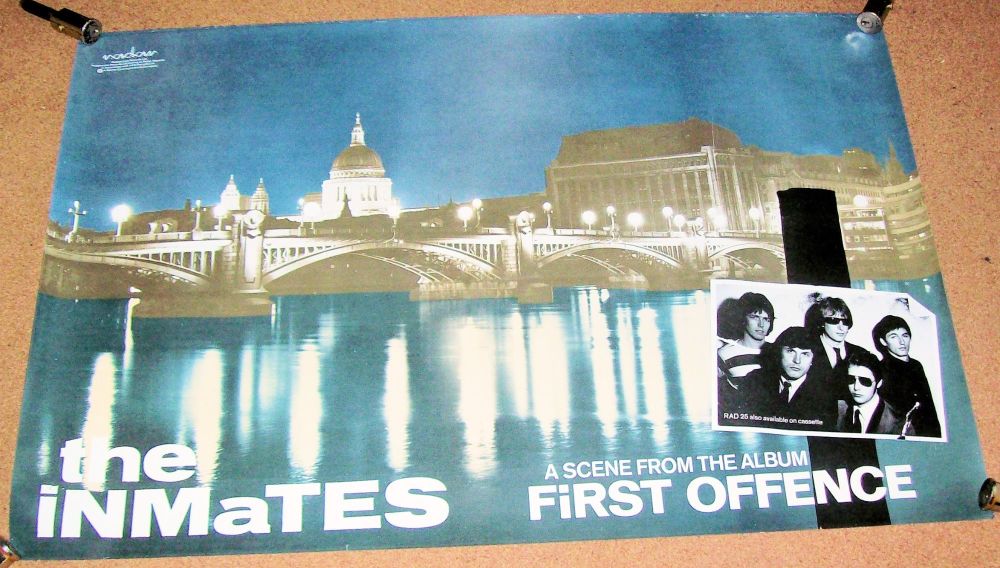 THE INMATES U.K. RECORD COMPANY PROMO POSTER 'FIRST OFFENCE' DEBUT ALBUM IN